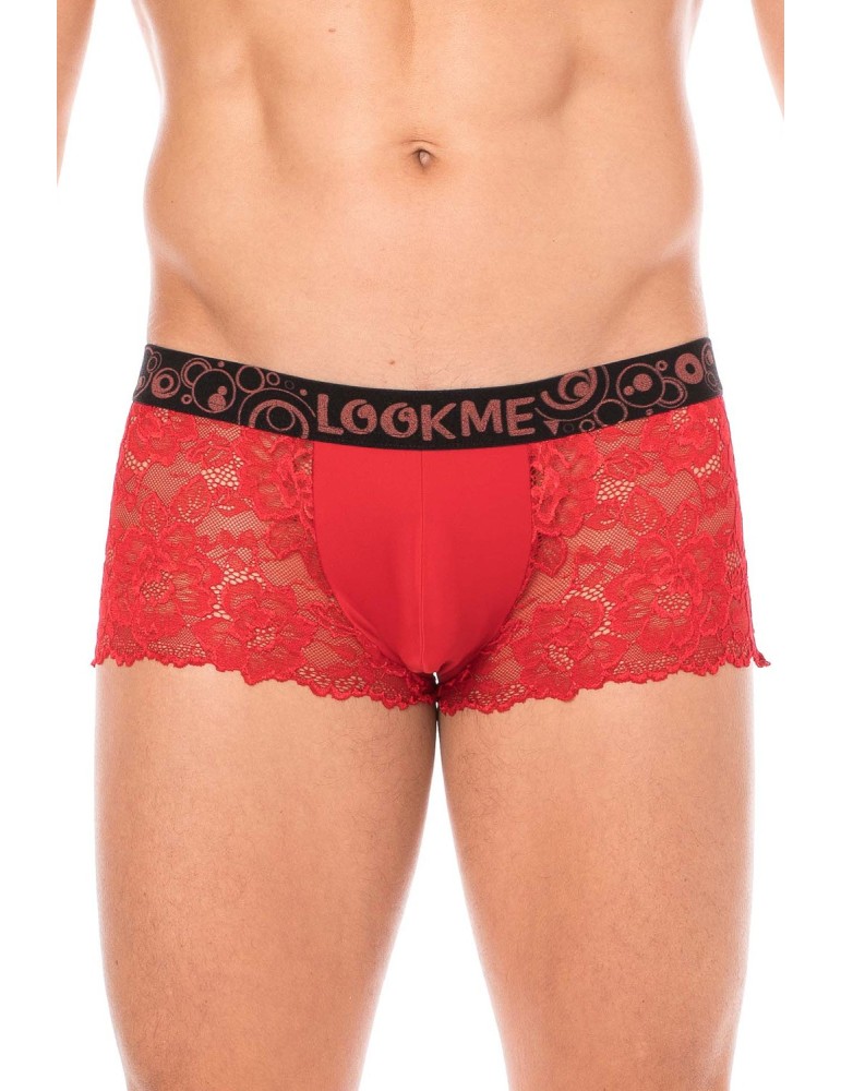 Boxer rouge en dentelle délicate - LM2006-67RED Boxer rouge en dentelle délicate - LM2006-67RED