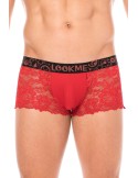 Boxer rouge en dentelle délicate - LM2006-67RED