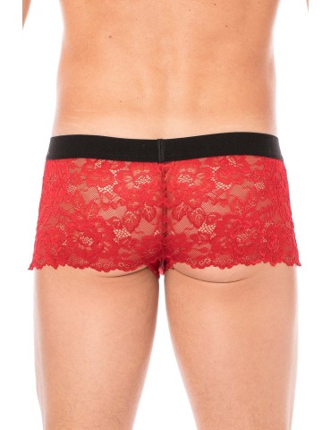 Boxer rouge en dentelle délicate - LM2006-67RED 2