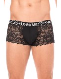 Boxer noir en dentelle délicate - LM2006-67BLK