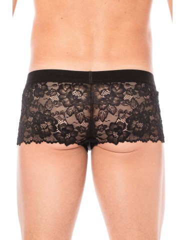 Boxer noir en dentelle délicate - LM2006-67BLK 2