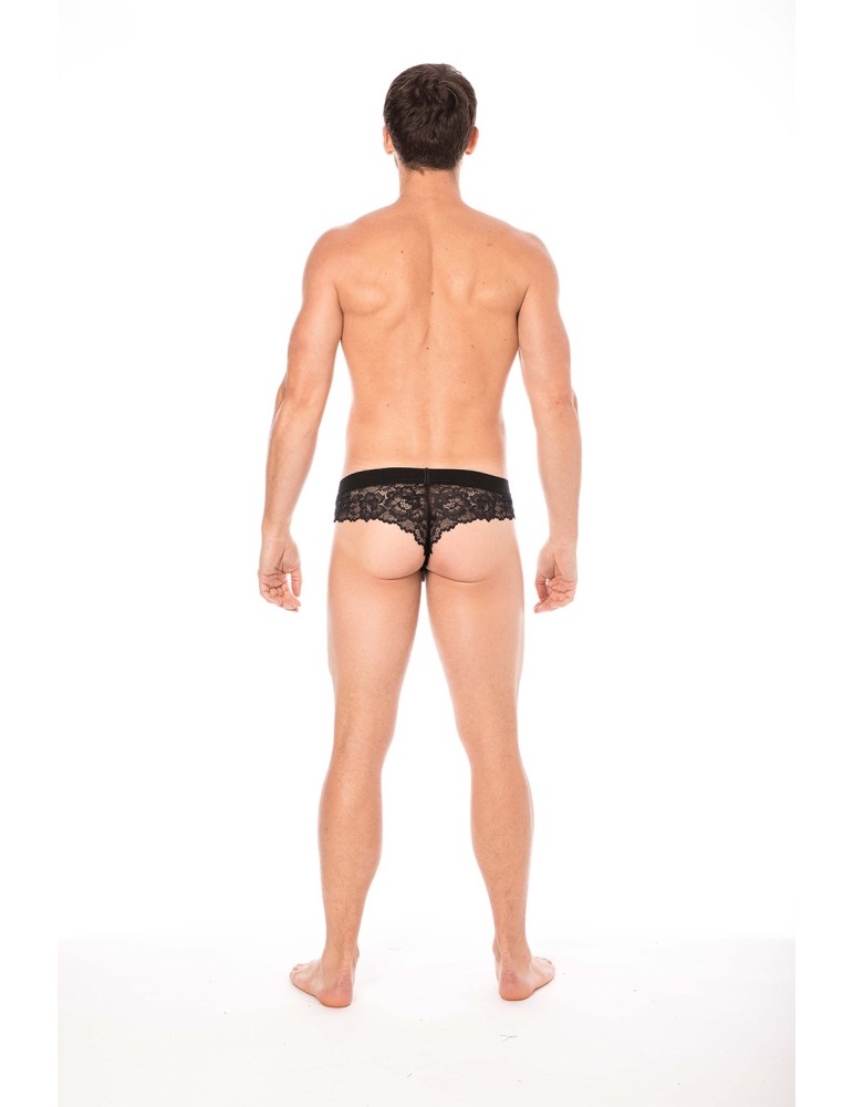 String noir en dentelle délicate - LM2006-57BLK
