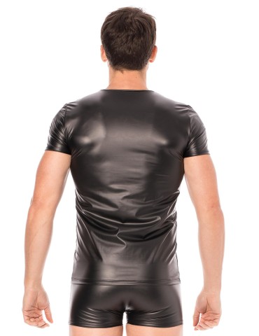 T-shirt simili cuir noir - LM2008-81BLK 2