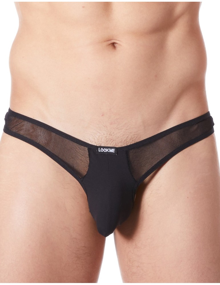 String noir sexy avec fine résille - LM805-57BLK String noir sexy avec fine résille - LM805-57BLK