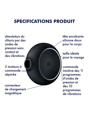 Stimulateur clitoridien par air pulsé et vibration USB Pro To Go 3 Satisfyer - CC597805 2