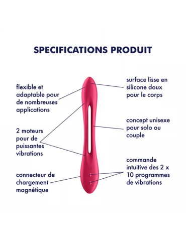 Sextoy flexible multifonction, vibromasseur, cockring, stimulateur de clitoris USB Elastic Joy Satisfyer - CC597800 2