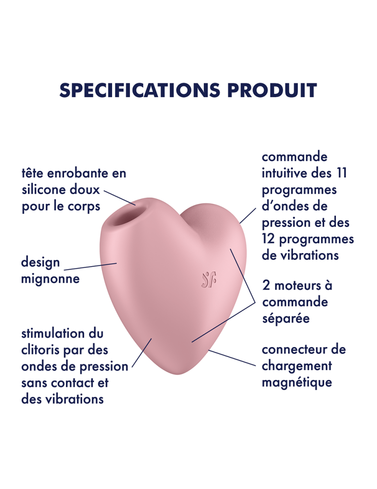 Stimulateur de clitoris USB en forme de cœur Cutie Heart Satisfyer - CC597796