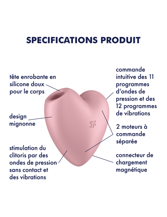 Stimulateur de clitoris USB en forme de cœur Cutie Heart Satisfyer - CC597796