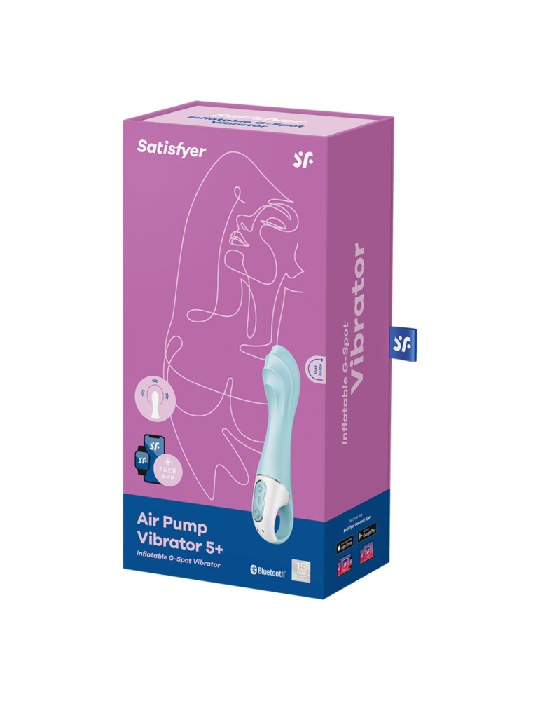 Vibromasseur gonflant connecté bleu USB Air Pump Vibrator 5 Satisfyer - CC597802