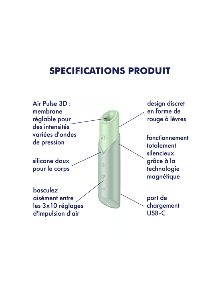 Stimulateur clitoridien de voyage Naughty Kiss Satisfyer - CC597871