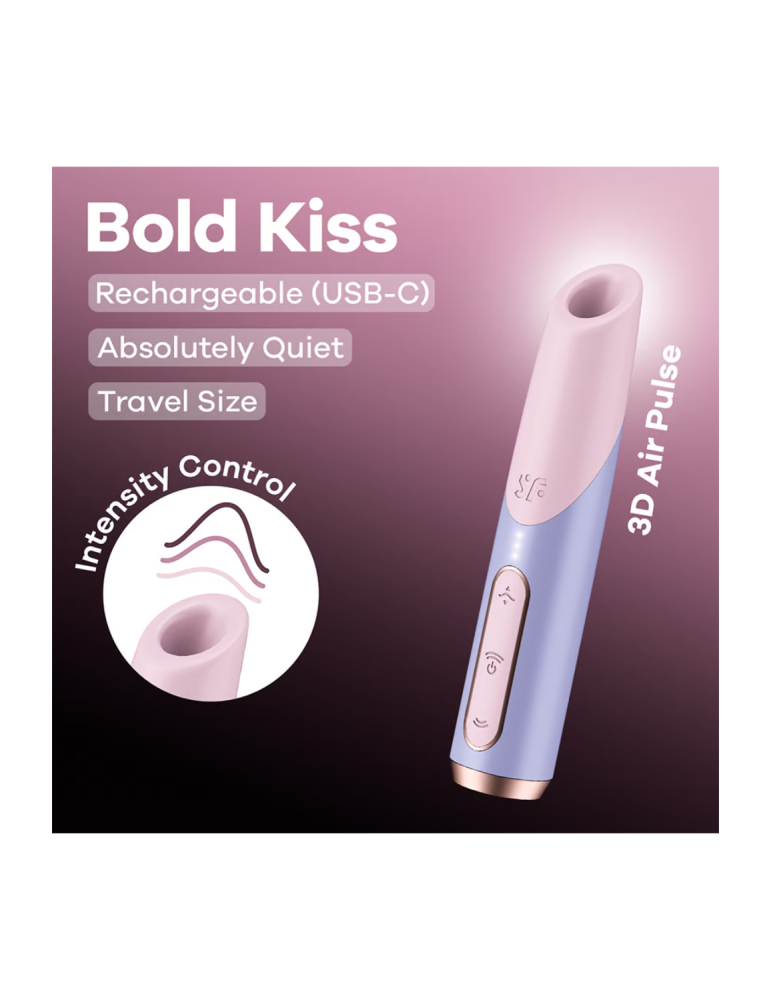 Stimulateur clitoridien de voyage Bold Kiss Satisfyer - CC597873