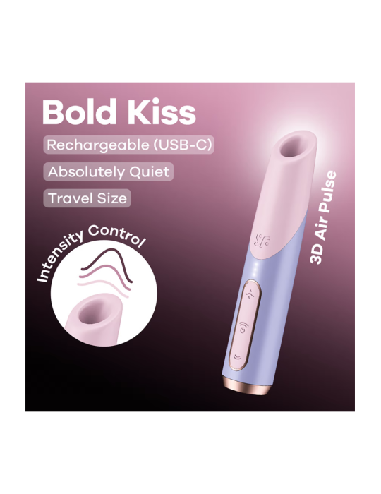 Stimulateur clitoridien de voyage Bold Kiss Satisfyer - CC597873