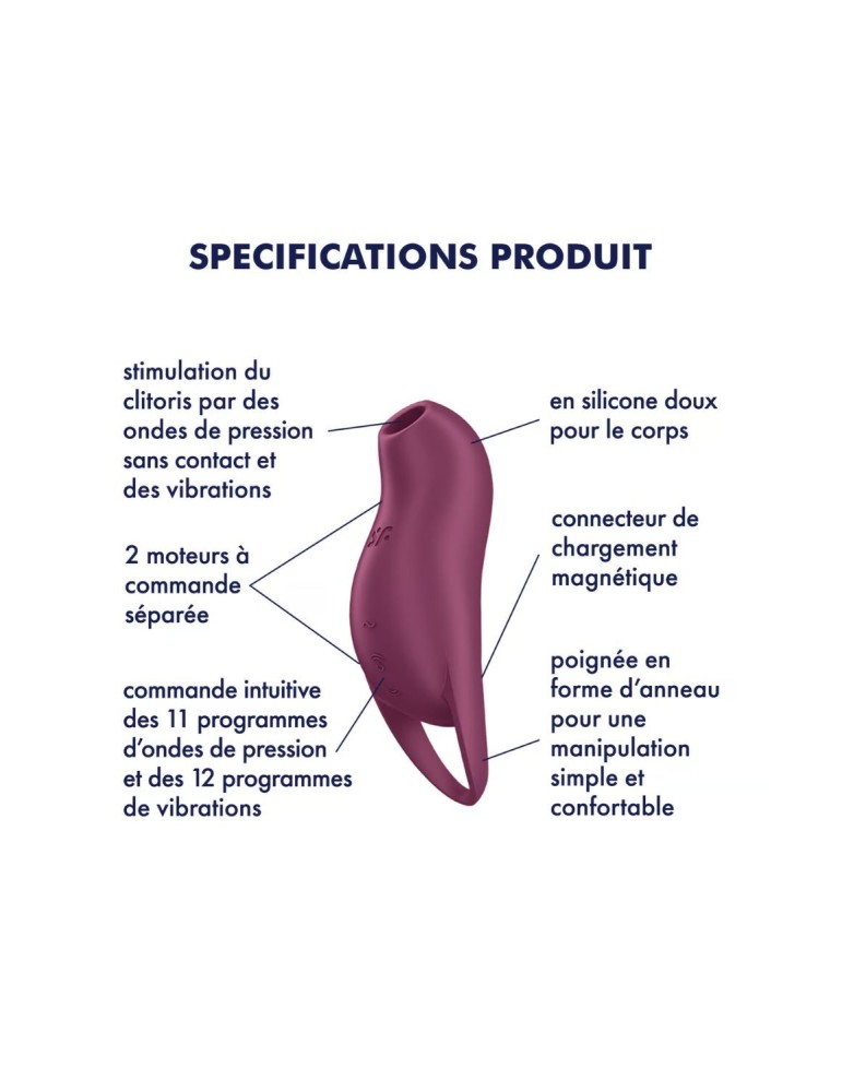 Stimulateur clitoridien couleur pourpre Pocket Pro 1 Satisfyer - CC597860SA