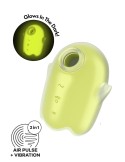 Stimulateur de clitoris fluorescent vibration et air pulsé USB vert Glowing Ghost Satisfyer - CC597852