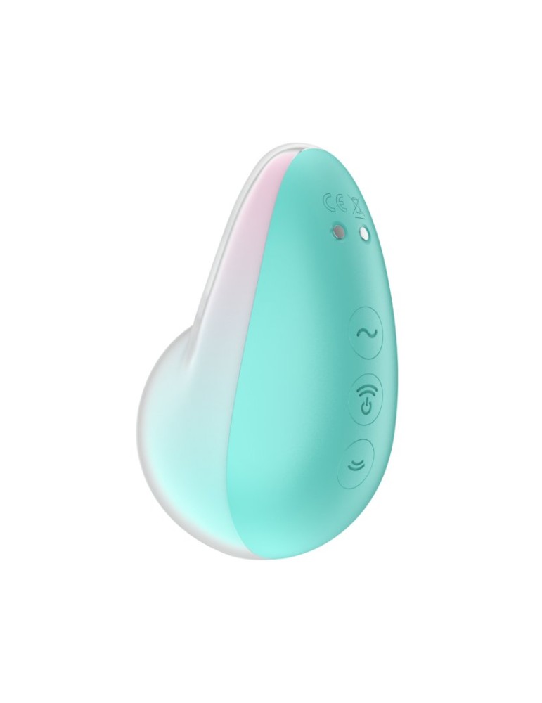 Stimulateur clitoridien par onde de pression sans contact et par vibration USB vert et rose, Pixie Dust Satisfyer - CC597837