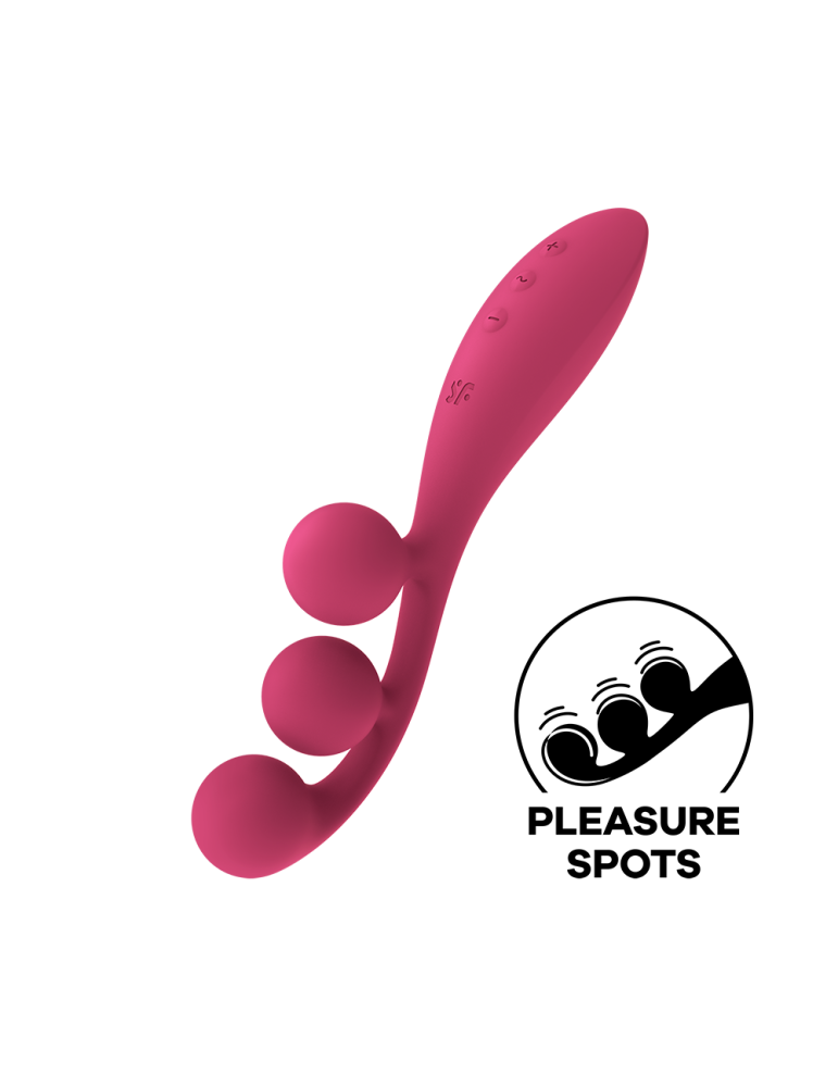 Vibromasseur triple stimulation flexible, anal, vaginale, clitoridienne Tri Ball rouge USB Satisfyer - CC597817 Vibromasseur triple stimulation flexible, anal, vaginale, clitoridienne Tri Ball rouge USB Satisfyer - CC597817