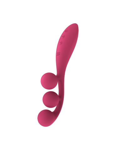 Vibromasseur triple stimulation flexible, anal, vaginale, clitoridienne Tri Ball rouge USB Satisfyer - CC597817 2