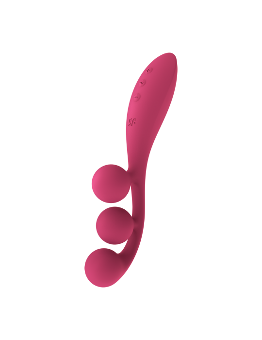 Vibromasseur triple stimulation flexible, anal, vaginale, clitoridienne Tri Ball rouge USB Satisfyer - CC597817