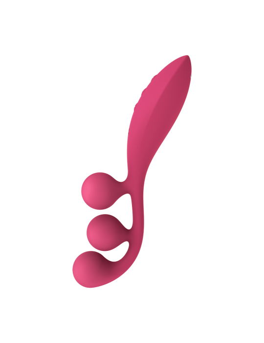 Vibromasseur triple stimulation flexible, anal, vaginale, clitoridienne Tri Ball rouge USB Satisfyer - CC597817