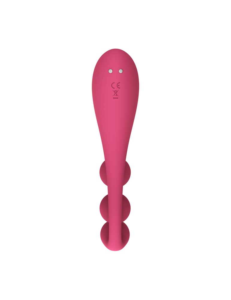 Vibromasseur triple stimulation flexible, anal, vaginale, clitoridienne Tri Ball rouge USB Satisfyer - CC597817