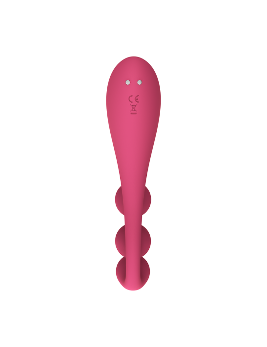 Vibromasseur triple stimulation flexible, anal, vaginale, clitoridienne Tri Ball rouge USB Satisfyer - CC597817