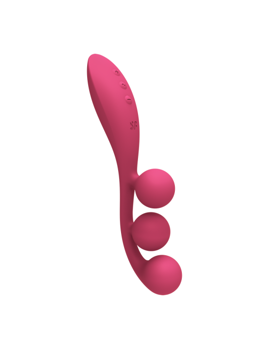 Vibromasseur triple stimulation flexible, anal, vaginale, clitoridienne Tri Ball rouge USB Satisfyer - CC597817
