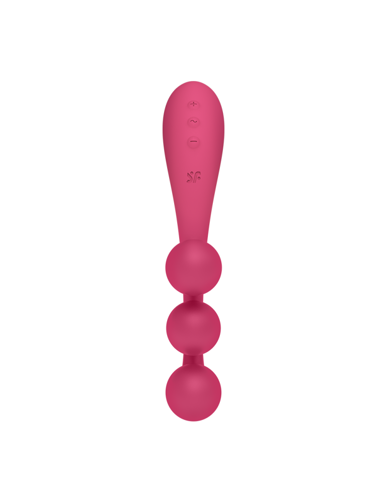 Vibromasseur triple stimulation flexible, anal, vaginale, clitoridienne Tri Ball rouge USB Satisfyer - CC597817