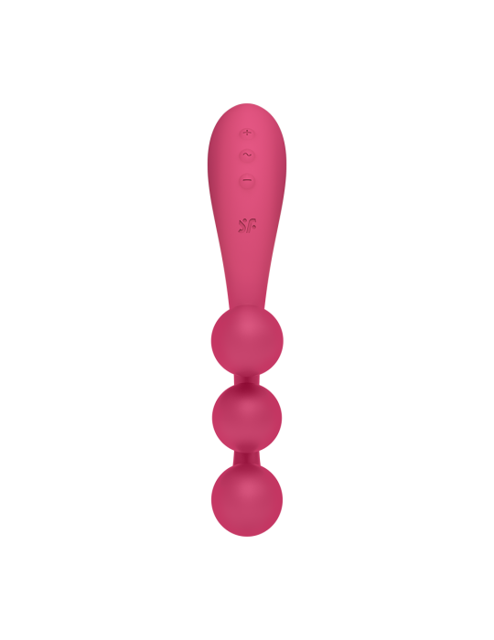 Vibromasseur triple stimulation flexible, anal, vaginale, clitoridienne Tri Ball rouge USB Satisfyer - CC597817