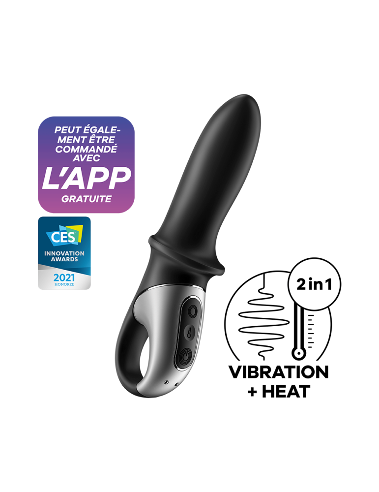 Vibromasseur noir USB, chauffant et connecté Hot Passion Satisfyer - CC597790 Vibromasseur noir USB, chauffant et connecté Hot Passion Satisfyer - CC597790