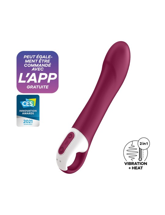 Vibromasseur chauffant connecté USB rouge Big Heat Satisfyer - CC597784 Vibromasseur chauffant connecté USB rouge Big Heat Satisfyer - CC597784