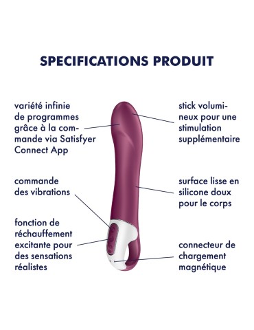 Vibromasseur chauffant connecté USB rouge Big Heat Satisfyer - CC597784 2