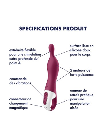 Vibromasseur Point A couleur framboise A-Mazing 1 Satisfyer - CC597766 2