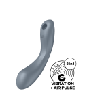 2 en 1 Stimulateur clitoridien air pulsé et vibromasseur point G Curvy Trinity 1 Gris Satisfyer - CC597819