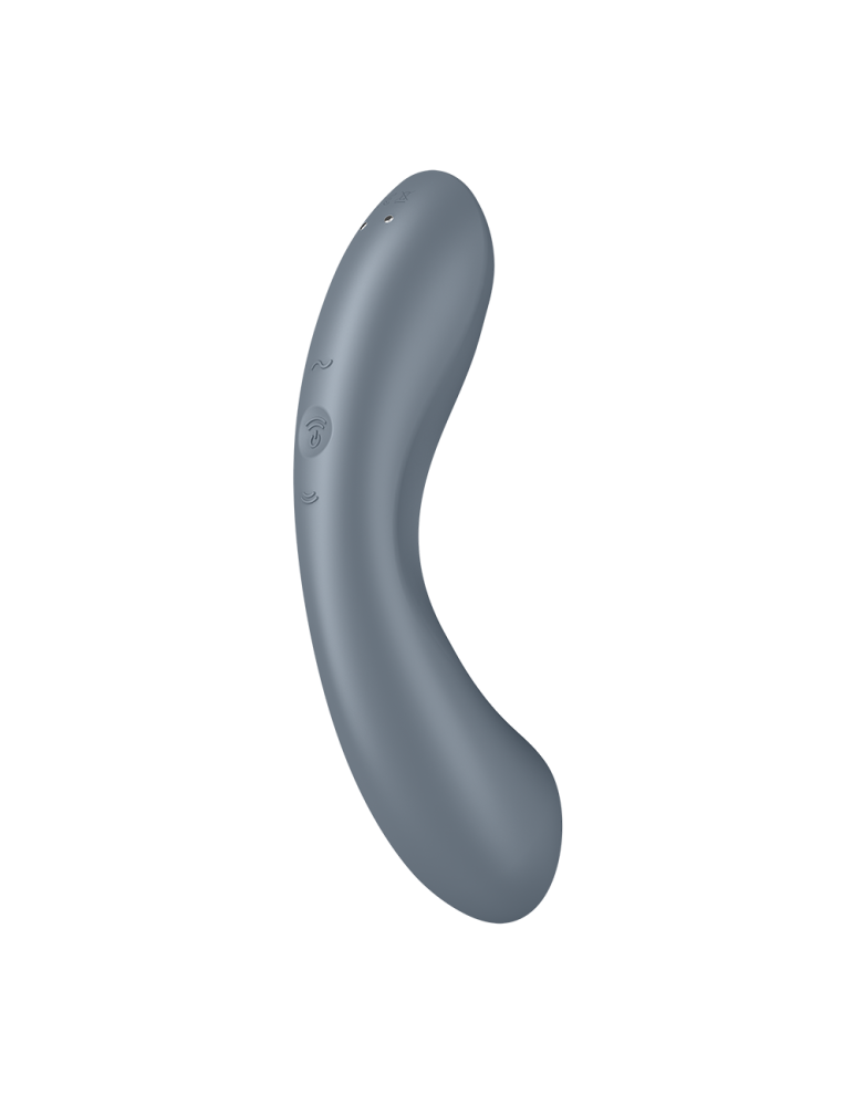 2 en 1 Stimulateur clitoridien air pulsé et vibromasseur point G Curvy Trinity 1 Gris Satisfyer - CC597819