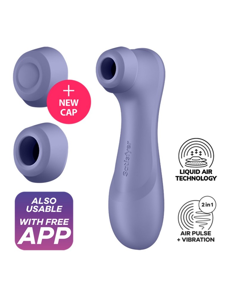Stimulateur de clitoris 2 embouts Connecté avec technologie Liquid air Pro 2 Generation 3 violet USB Satisfyer - CC597815 Stimulateur de clitoris 2 embouts Connecté avec technologie Liquid air Pro 2 Generation 3 violet USB Satisfyer - CC597815