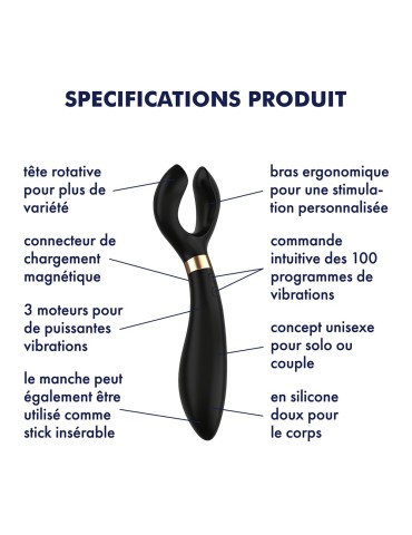 Vibromasseur et stimulateur noir homme et femme Endless Fun Satisfyer - CC597765 2