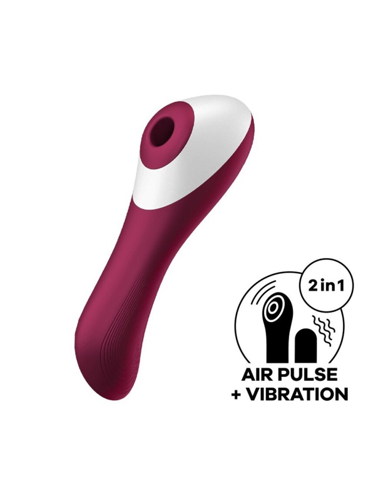 2 en 1 Vibromasseur et stimulateur de clitoris USB rouge Dual Crush Satisfyer - CC597786 2 en 1 Vibromasseur et stimulateur de clitoris USB rouge Dual Crush Satisfyer - CC597786
