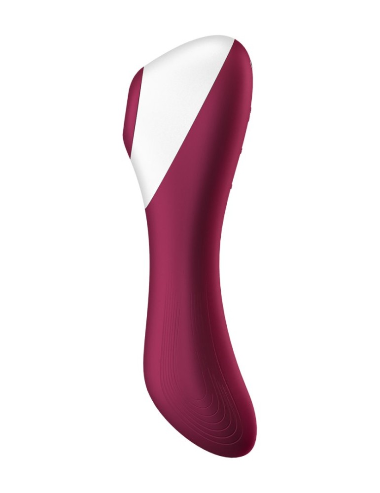 2 en 1 Vibromasseur et stimulateur de clitoris USB rouge Dual Crush Satisfyer - CC597786