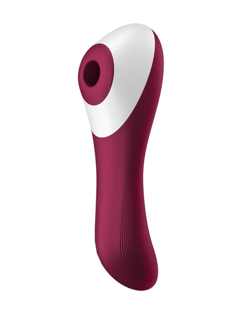 2 en 1 Vibromasseur et stimulateur de clitoris USB rouge Dual Crush Satisfyer - CC597786