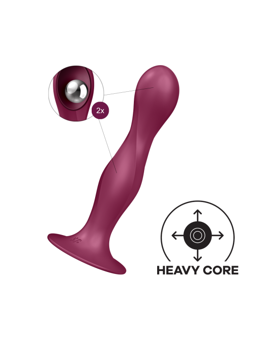 Gode ventouse silicone rouge Double Ball-R Satisfyer - CC597842 Gode ventouse silicone rouge Double Ball-R Satisfyer - CC597842