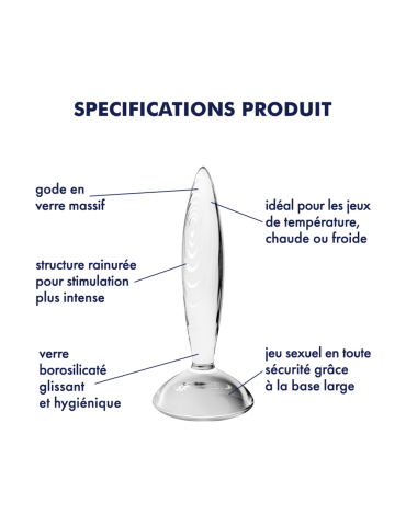 Gode anal en verre borosilicaté massif transparent Sparkling Crystal Satisfyer - CC597830 2