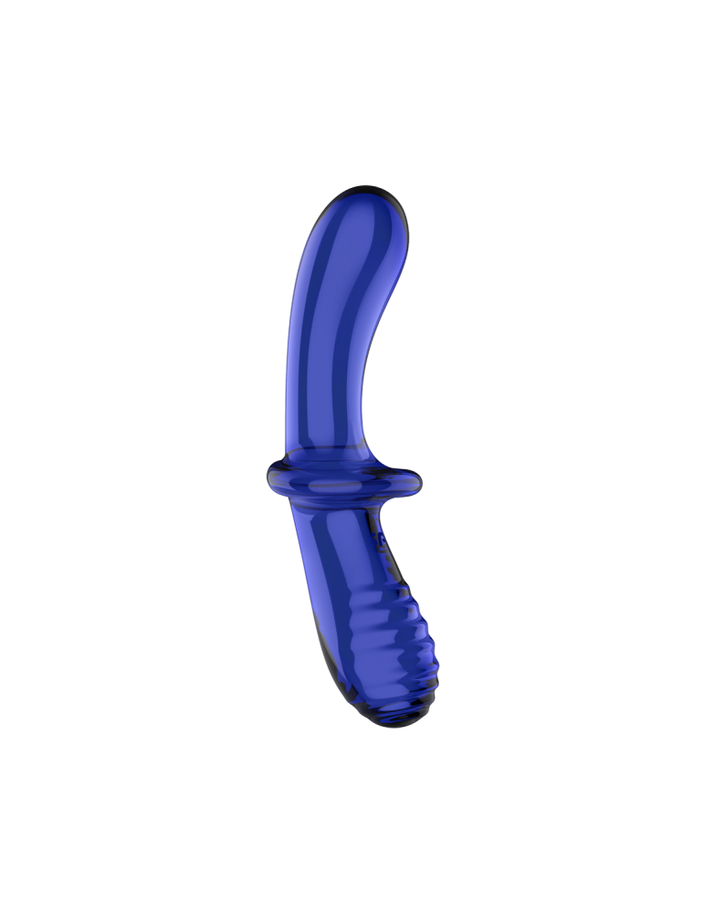 Gode en verre borosilicaté massif bleu Double Crystal Satisfyer - CC597828