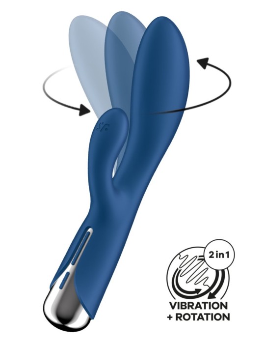 Vibromasseur rabbit USB tête rotative bleu Spinning Rabbit 1 Satisfyer - CC597856 Vibromasseur rabbit USB tête rotative bleu Spinning Rabbit 1 Satisfyer - CC597856