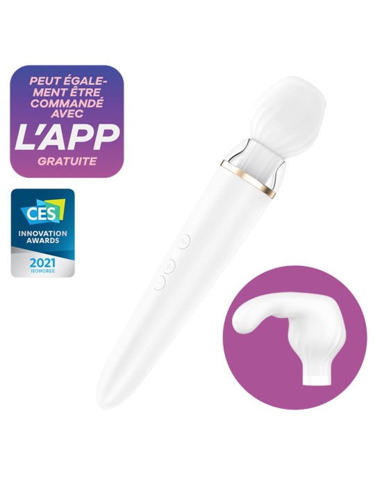 Double wand blanc connecté USB Double Wand-er Satisfyer - CC597756 Double wand blanc connecté USB Double Wand-er Satisfyer - CC597756