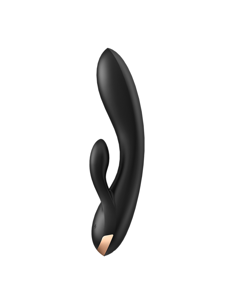 Vibromasseur rabbit noir double stimulation clitoris Double Flex Satisfyer - CC597809