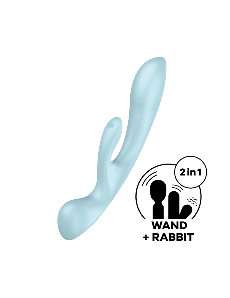2 en 1 Rabbit point G avec stimulateur de clitoris et Wand Bleu USB Triple Oh Satisfyer - CC597813 2 en 1 Rabbit point G avec stimulateur de clitoris et Wand Bleu USB Triple Oh Satisfyer - CC597813