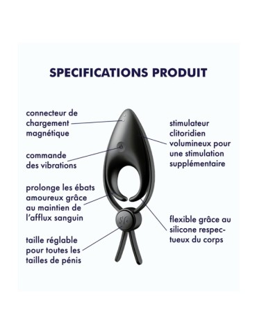 Cockring vibrant USB silicone réglable Sniper Satisfyer - CC597854 2