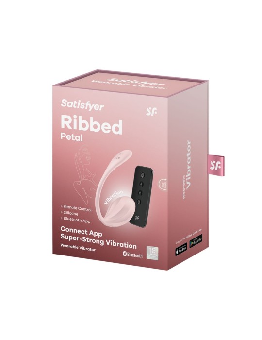 Oeuf vibrant télécommandé rose Ribbed Petal Satisfyer - CC597861