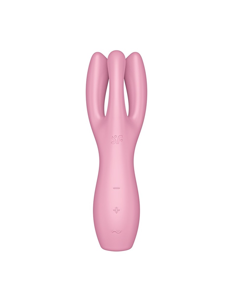 Vibromasseur point G avec stimulateur de clitoris USB rose Threesome 3 Satisfyer - CC597778