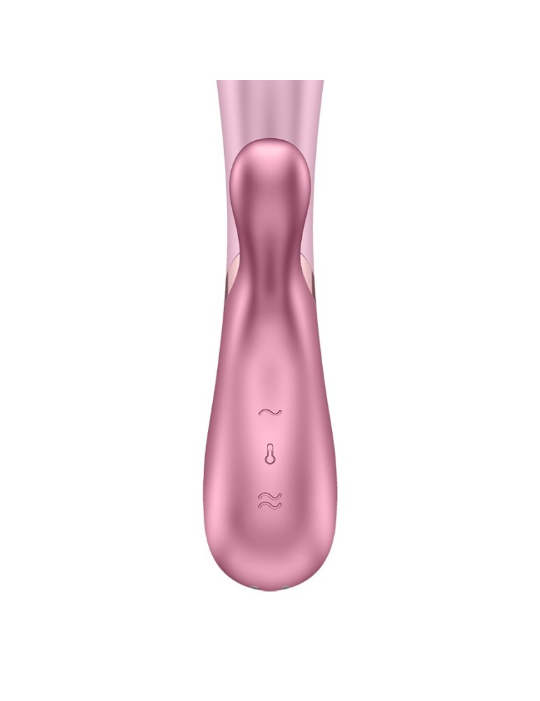 Vibromasseur rabbit rose chauffant USB connecté Hot Lover Satisfyer - CC597747